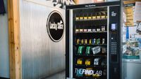 A film vending machine inside a pizza shop in Utah