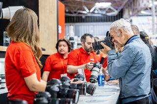 Try out the latest Canon gear on their stand at the show