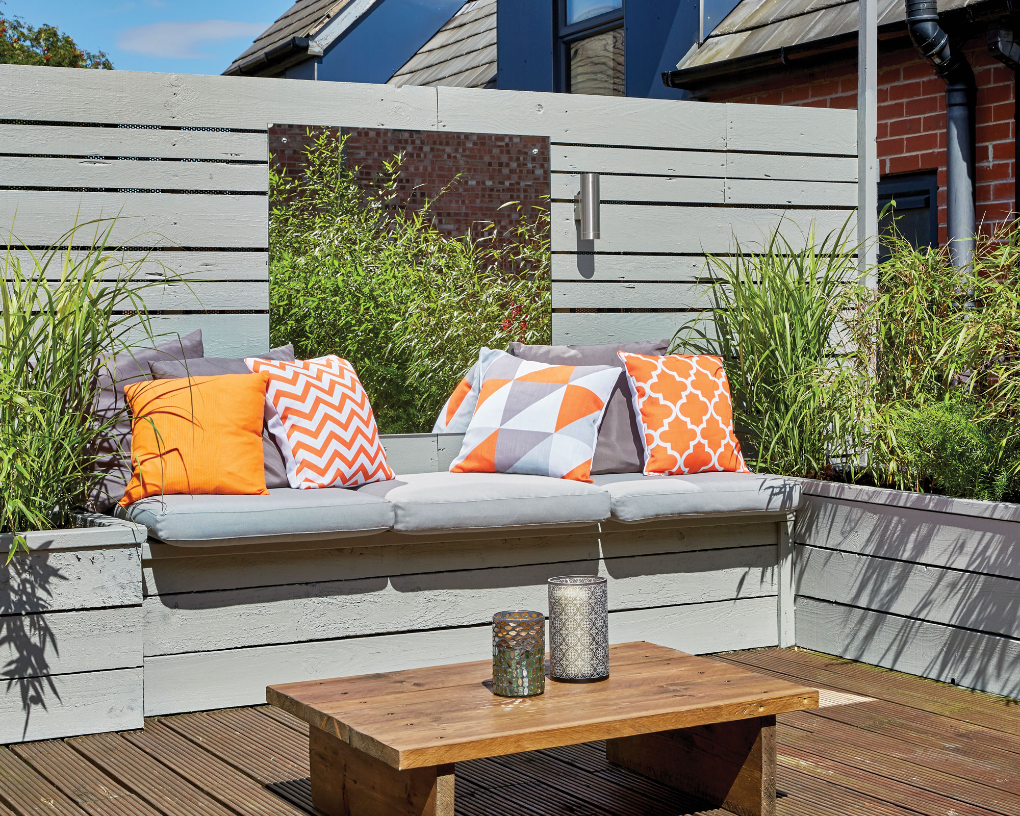 garden benches painted grey by Ronseal