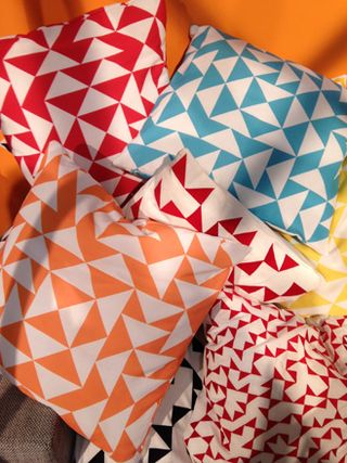 Colourful patterned cushions