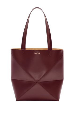 Medium Puzzle Fold Tote in Shiny Calfskin