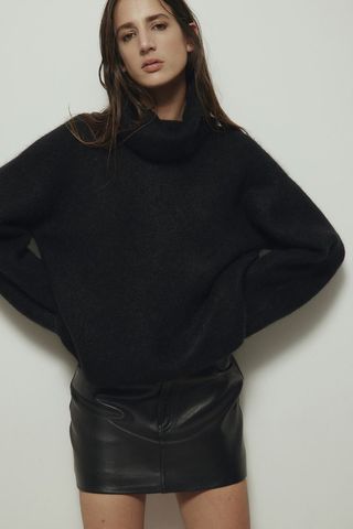 Mohair-Blend Polo-Neck Jumper