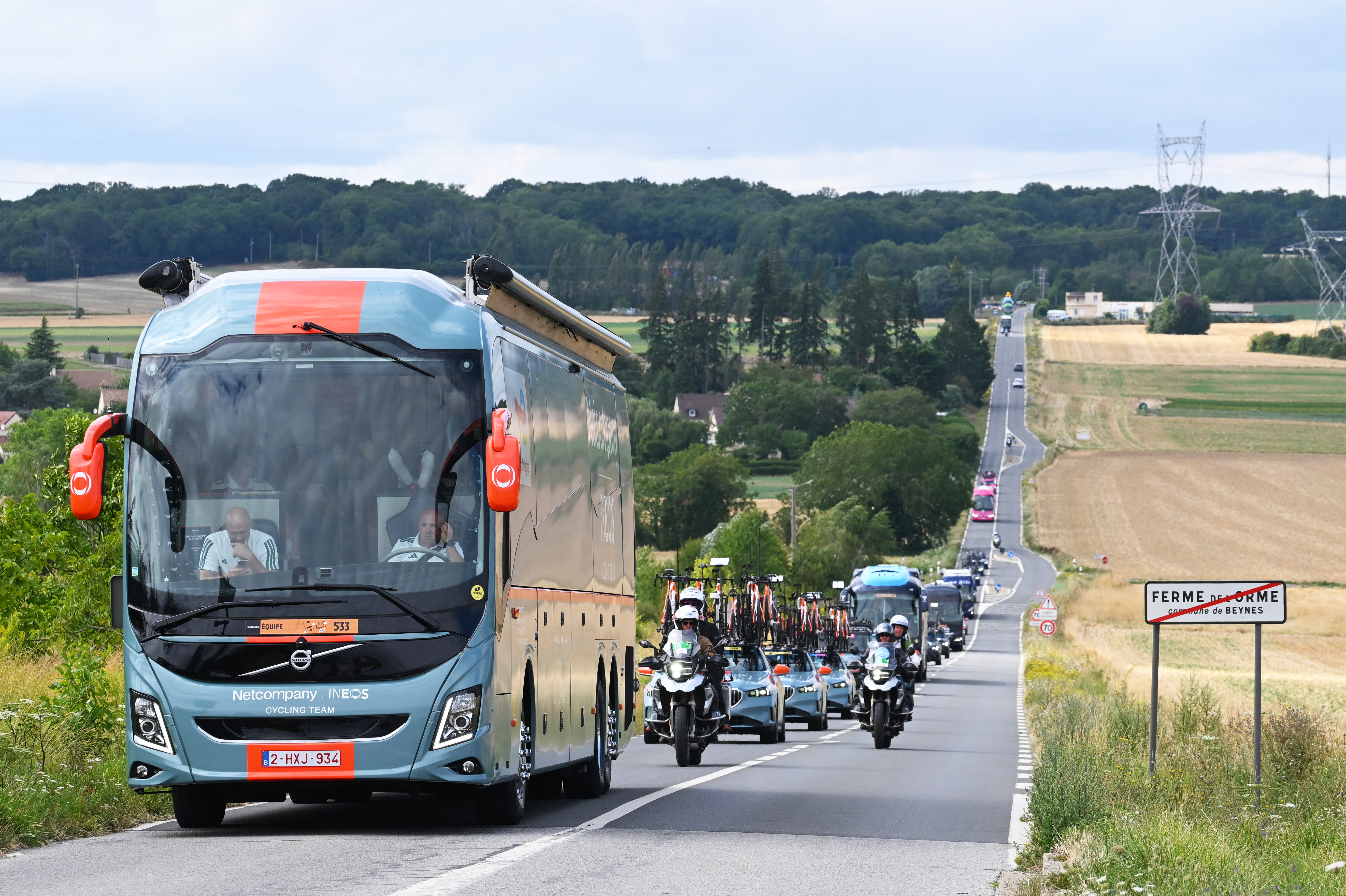 View of the caravan of Netcompany INEOS Cycling Team prior to the 113th Tour de France 2026