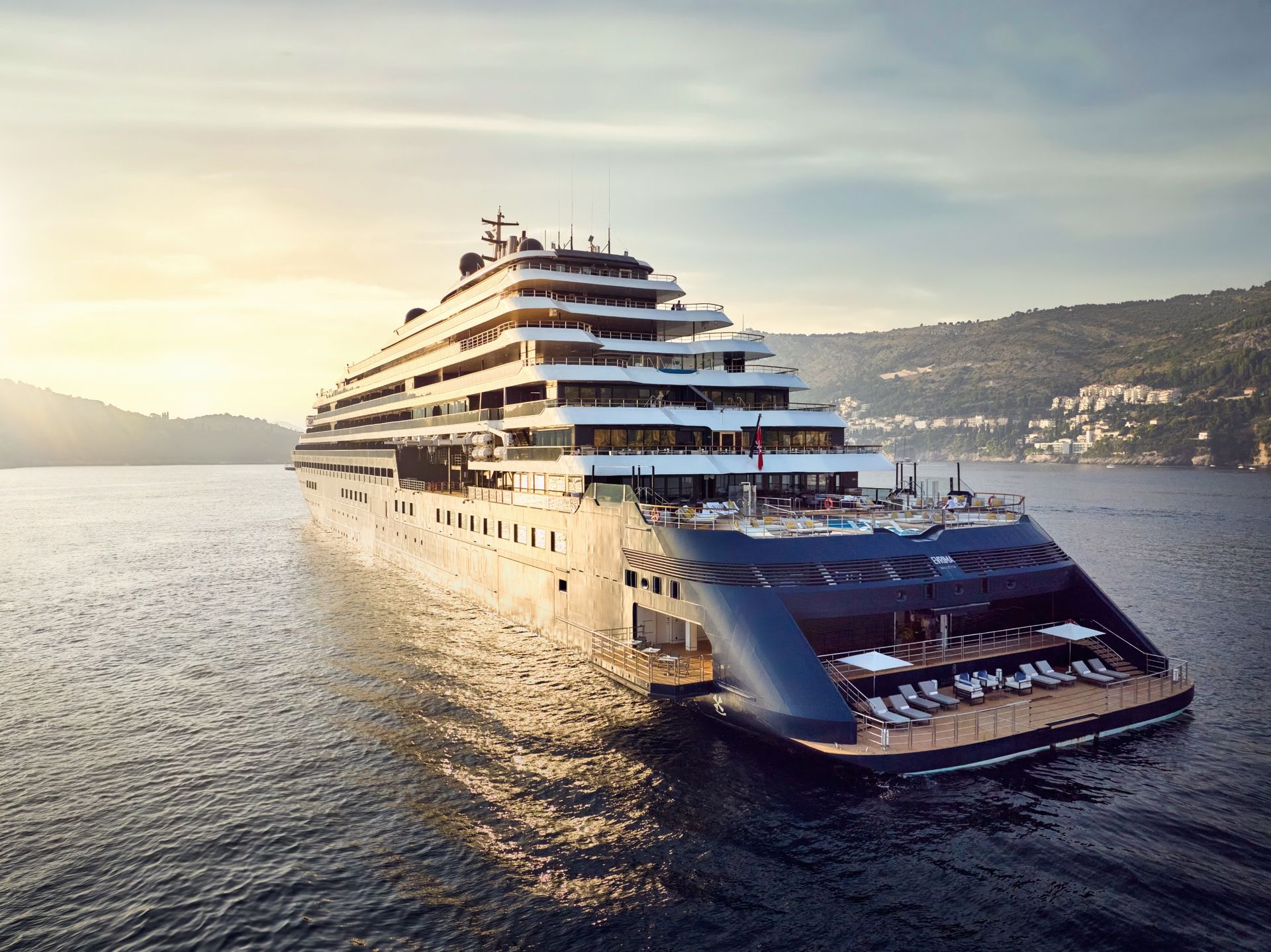 Small, modern cruise ship