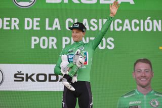 Sam Bennett in the green jersey at the Vuelta a Espana