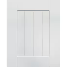 White beadboard cabinet door