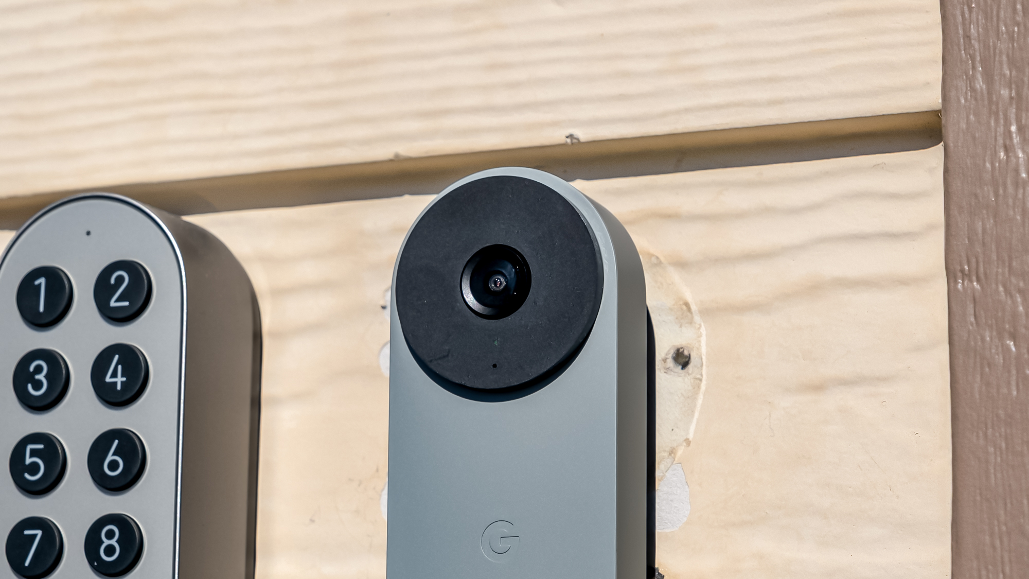 Google Nest Doorbell (wired, 3rd gen) mounted to an exterior wall
