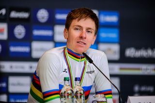 Tadej Pogacar at the World Champs press conference