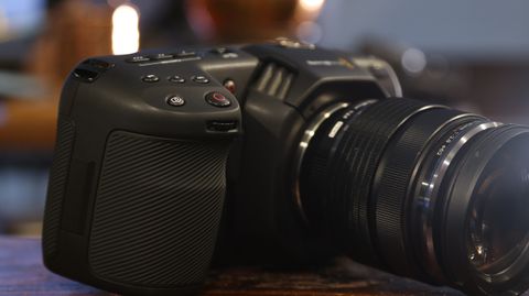 Close-up of the Blackmagic Pocket Cinema Camera 4K