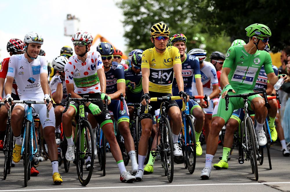 Geraint Thomas (Team Sky) looks on ahead of stage 4 at the Tour de France