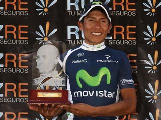 Nairo Quintana (Movistar Team) on the podium