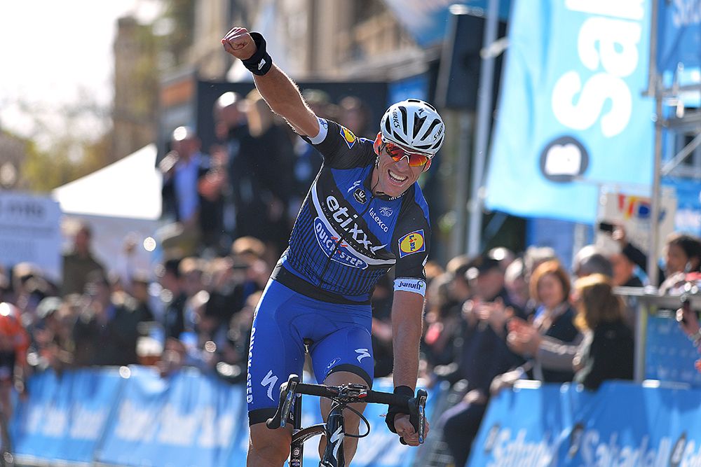 Stijn Vandenbergh punches the air in delight