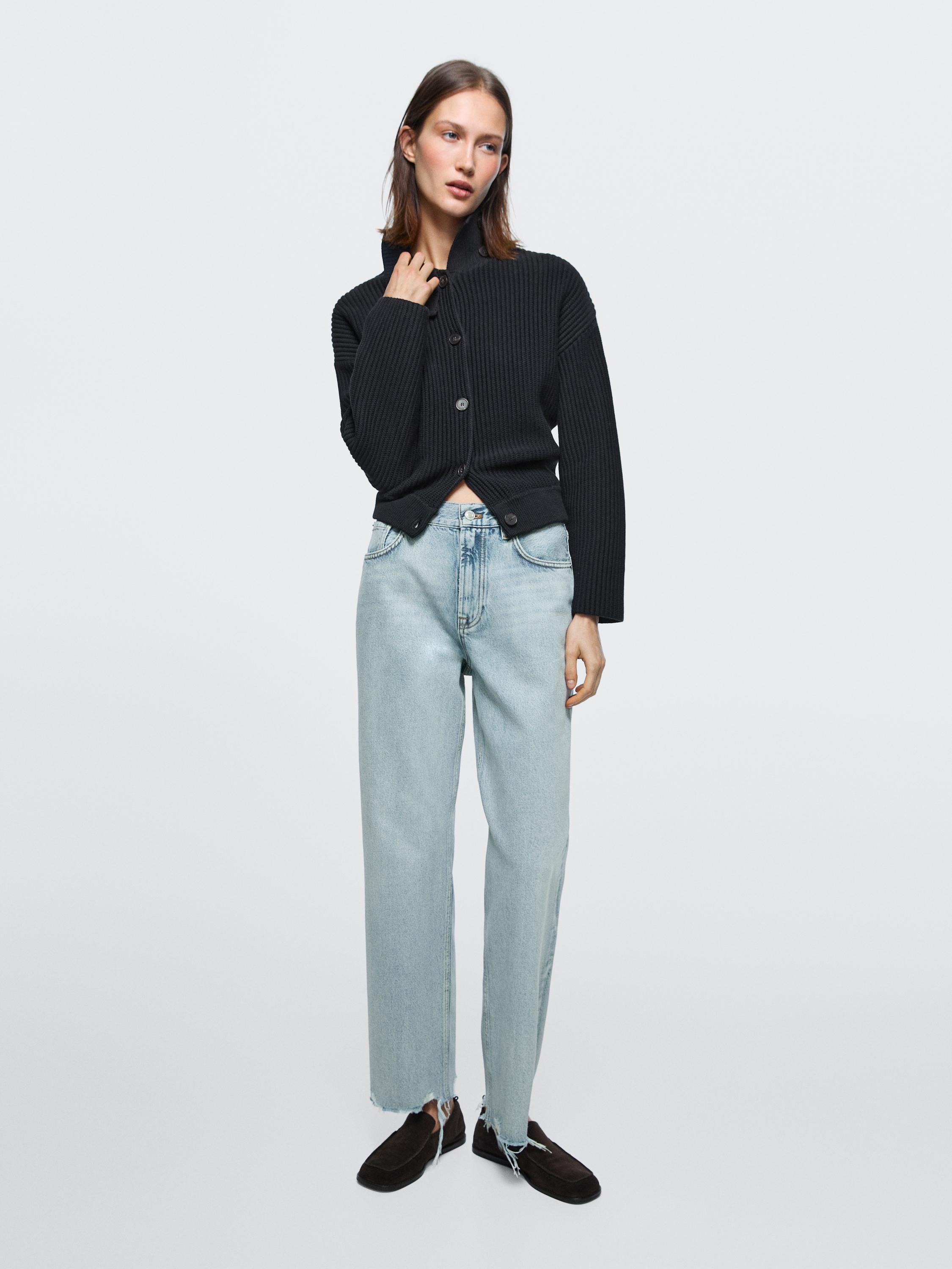 Straight-Leg High-Waist Jeans