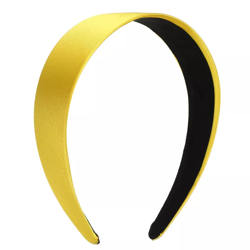 Unique Bargains Girl's Satin Headband 1.57" Wide 1 Pc Yellow