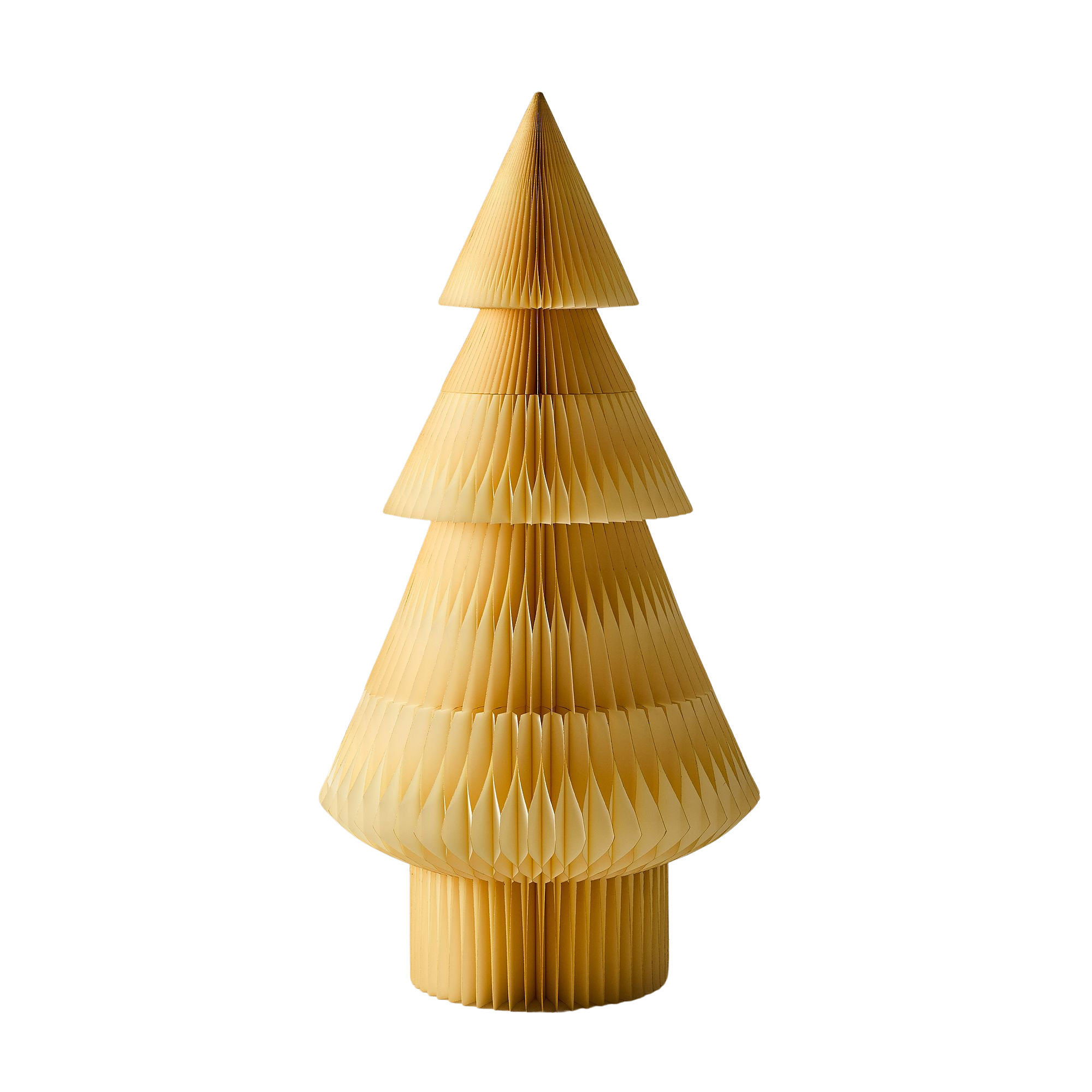 a tall paper Christmas tree