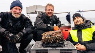 While searching for abandoned fishing nets, German divers discovered this Enigma machine in the Baltic Sea.