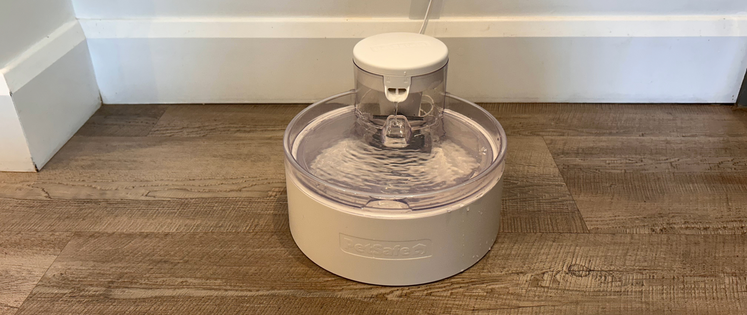 PetSafe Outlast Pumpless Cat Water Fountain on Megan's floor