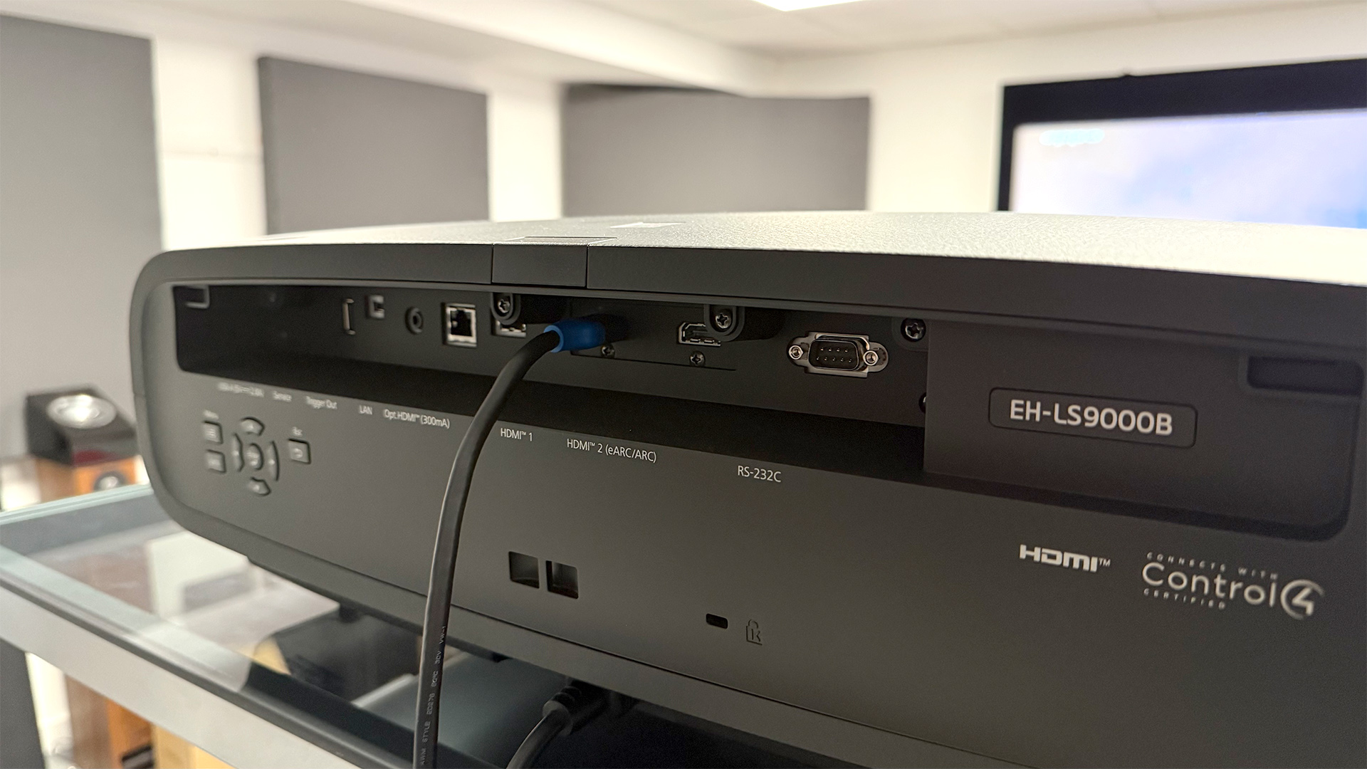 Epson EH-LS9000 home cinema projector, rear of unit showing connections