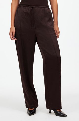 Pintuck Slim Pull-On Pants