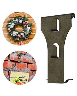 Naceture Brick Hook Clips (4 Pack) Outdoor Brick Hangers Wall Clips for Hanging - Mounting to Brick Without Drilling, Require More Than 1/8” Brick Wall Cement Gap, Fits 2-1/4 to 2-2/5 Inch Bricks