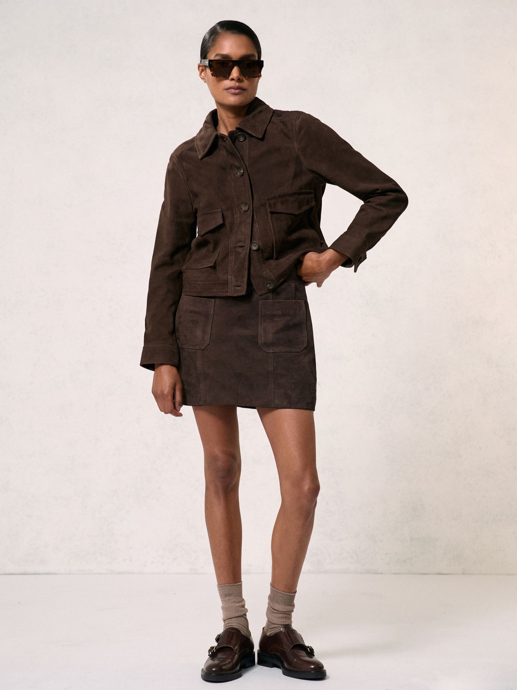 Reiss Tan Casper Leather Double-Strap Monk Shoes