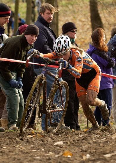Ann Knapp on her way to a podium place at this year's US Cyclocross Nationals.