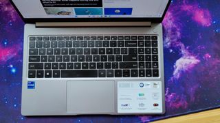 Tecno Megabook T1- overview of laptop keyboard.