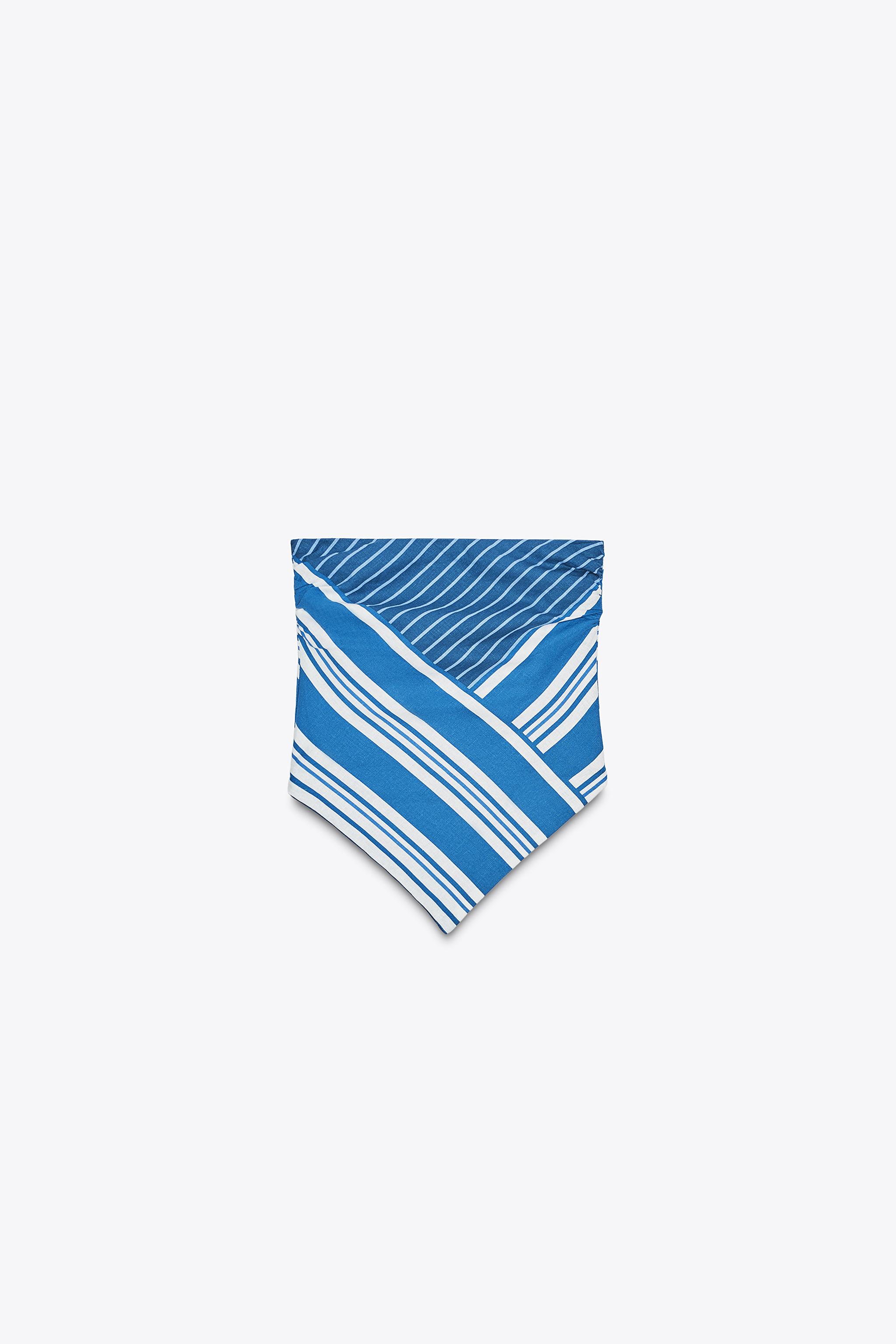 Striped Linen Bandeau Top
