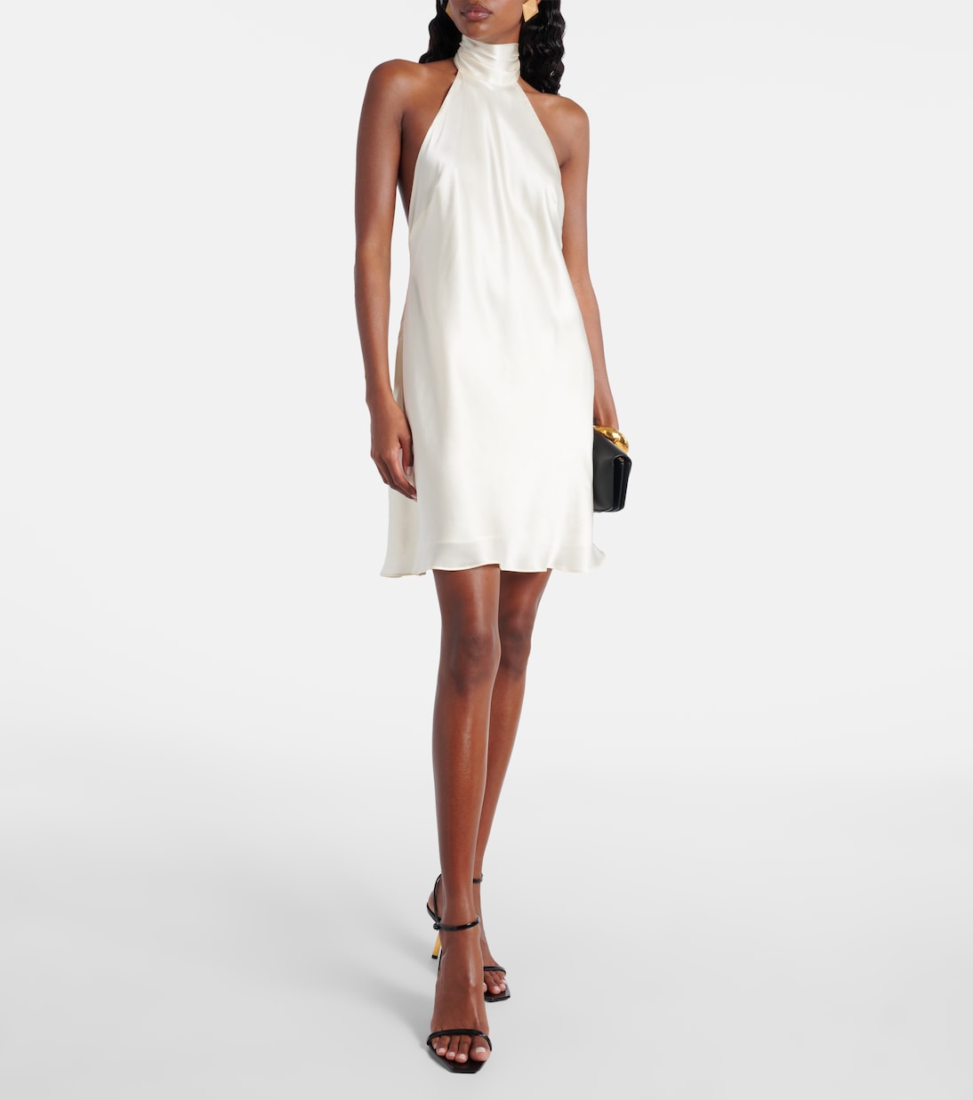 Capucine Silk Satin Minidress in White - Rixo