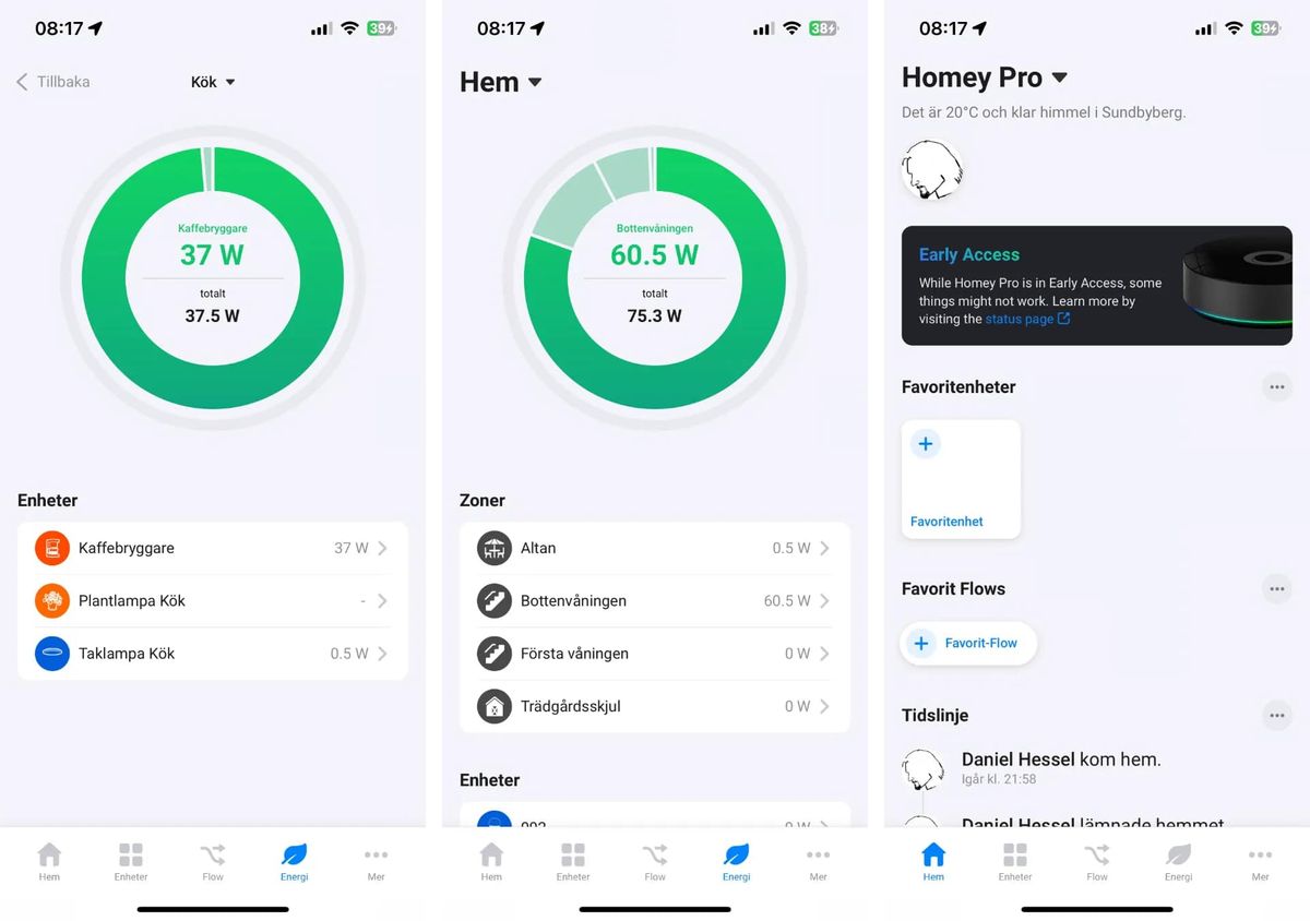 Homey app anv&auml;nd med en Homey Pro (2023)