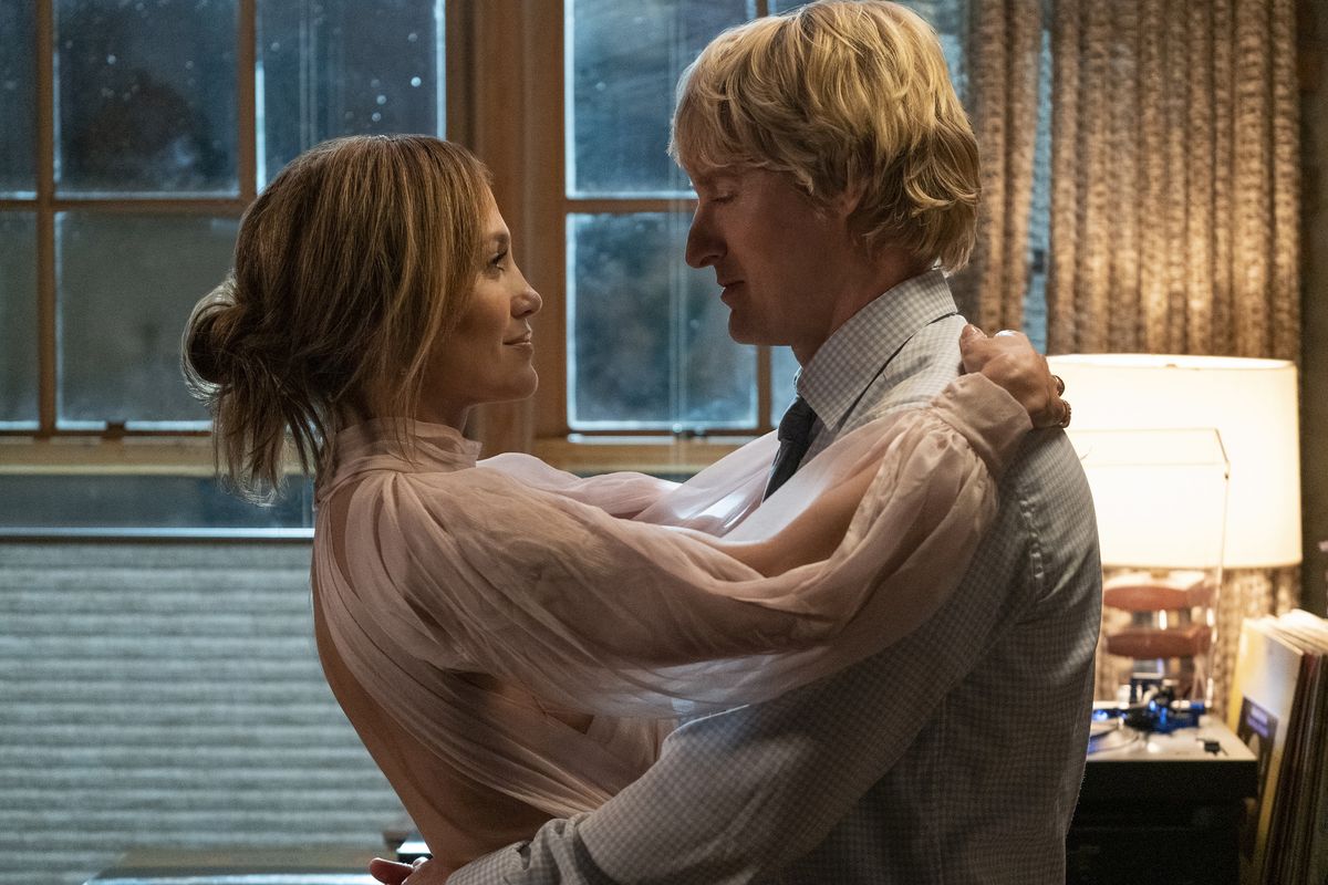 Jennifer Lopez and Owen Wilson in &quot;Marry Me&quot;.