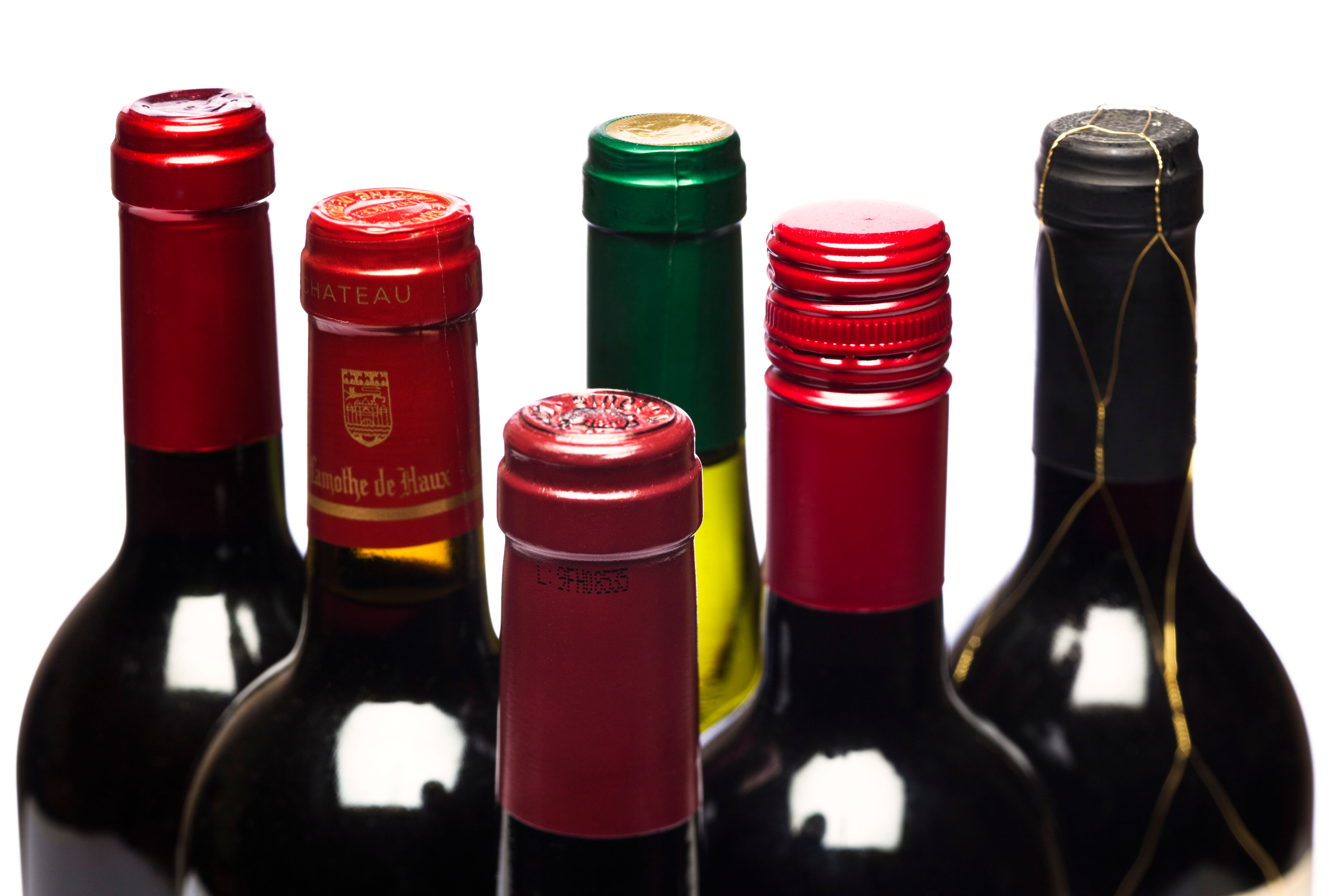 red wine bottles
