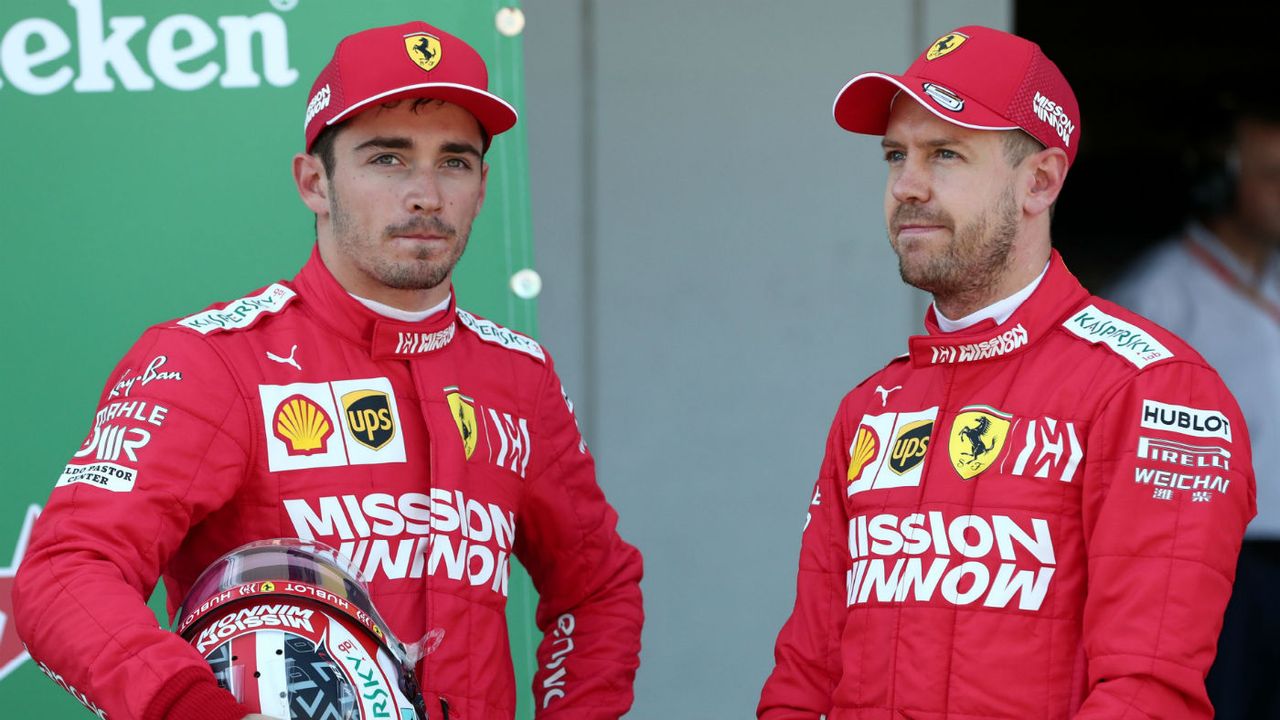 Ferrari drivers Charles Leclerc and Sebastian Vettel