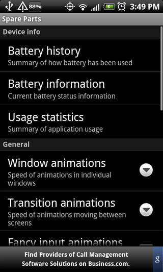 Android Spare Parts app