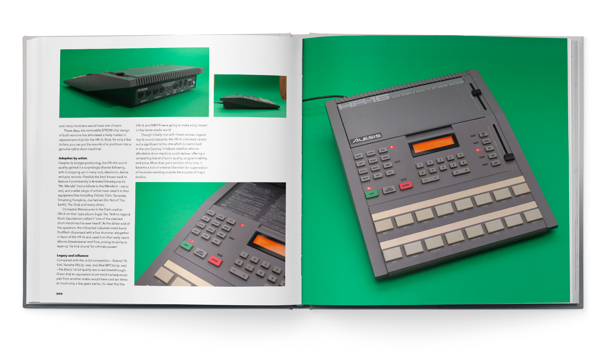 A spread from Beat Gems featuring the Alesis HR-16