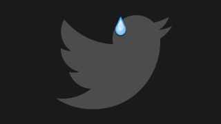 Twitter logo sweating