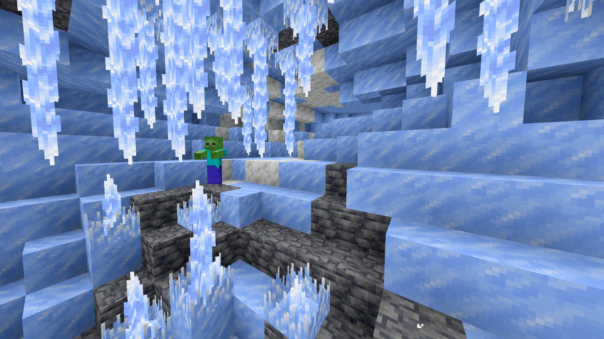 A zombie walks through the new icy caves coming with the Minecraft 26.4 release date.