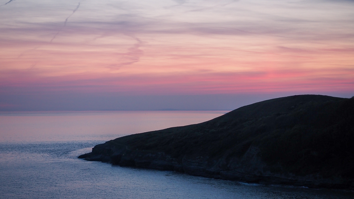 pink sunset over the sea