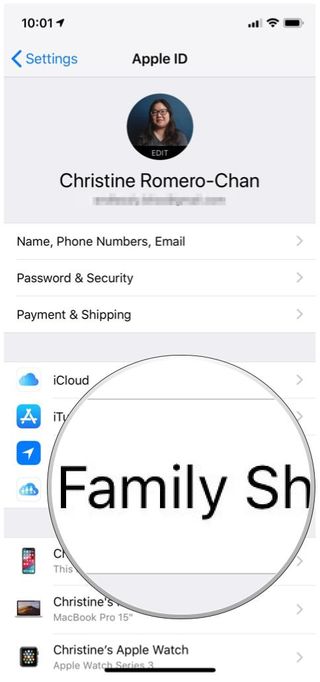 iOS 12 Settings iCloud Family Sharing