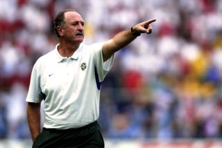 Luiz Felipe Scolari managing Brazil at the 2002 World Cup