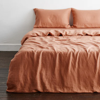 Hazelnut flax linen bedding set