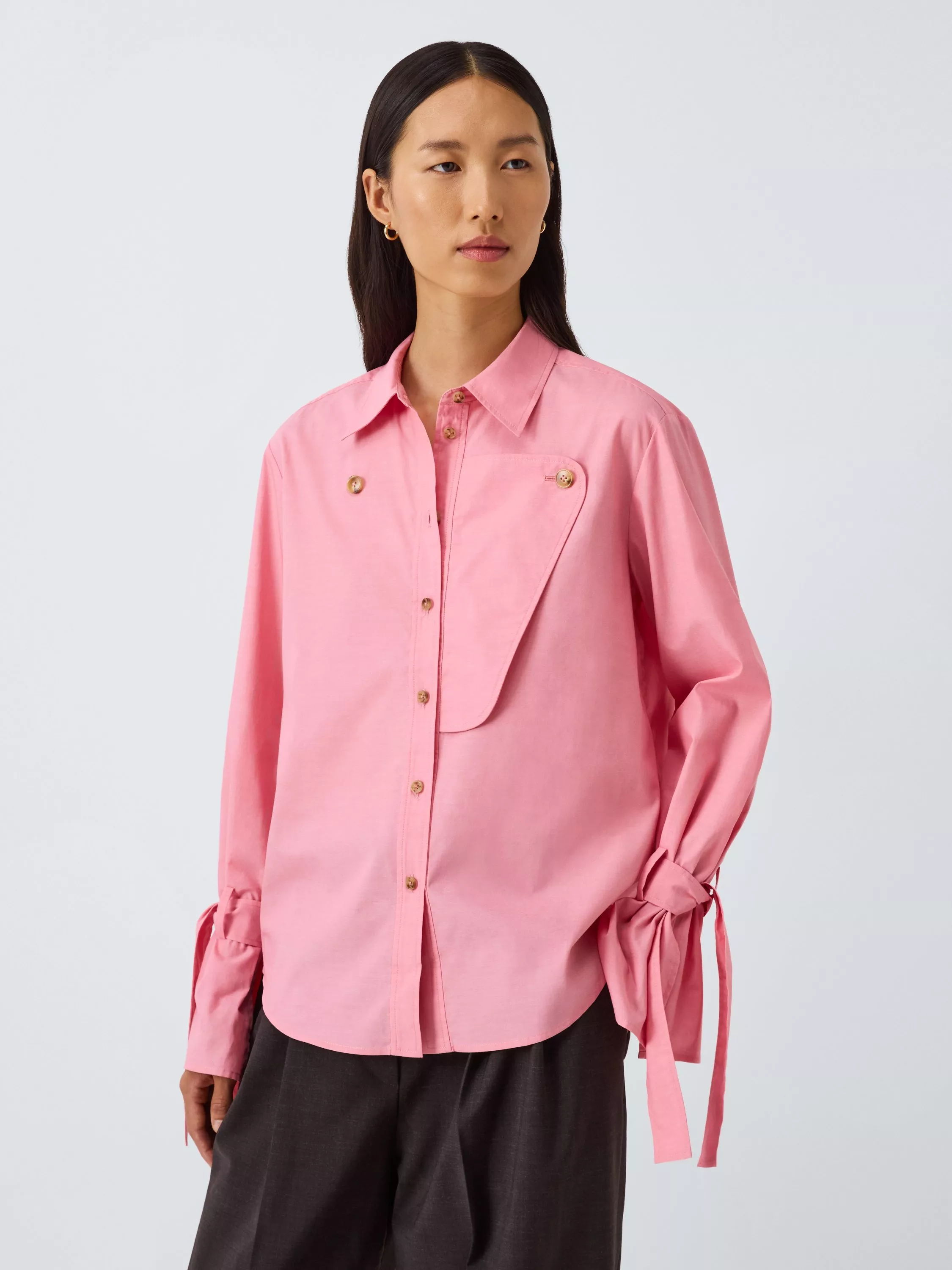 John Lewis X Rejina Pyo Cuff Tie Detail Cotton Shirt
