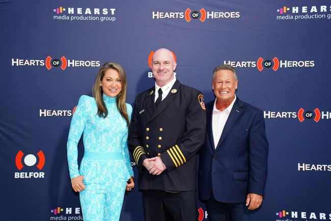 Hearst Media Production Group celebrated Season 6 of Hearts of Heroes, a show celebrating first responders airing on ABC stations, with an event at New York&rsquo;s Hearst Tower (from l.): Ginger Zee, host; New York City Chief Fire Marshal Daniel E. Flynn; and Sheldon Yellen, CEO of Belfor and the show&rsquo;s disaster recovery expert.