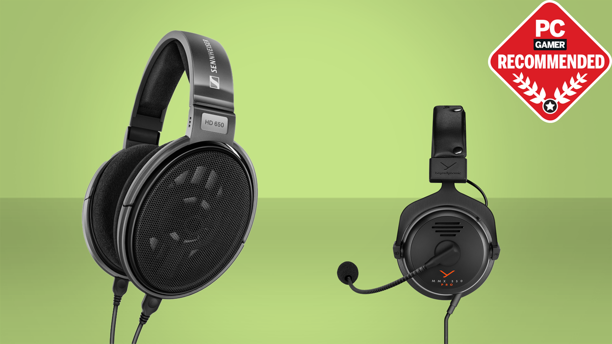 PC Gamer best audiophile headphones buying guide image, with Sennheiser and Beyerdynamic headphones