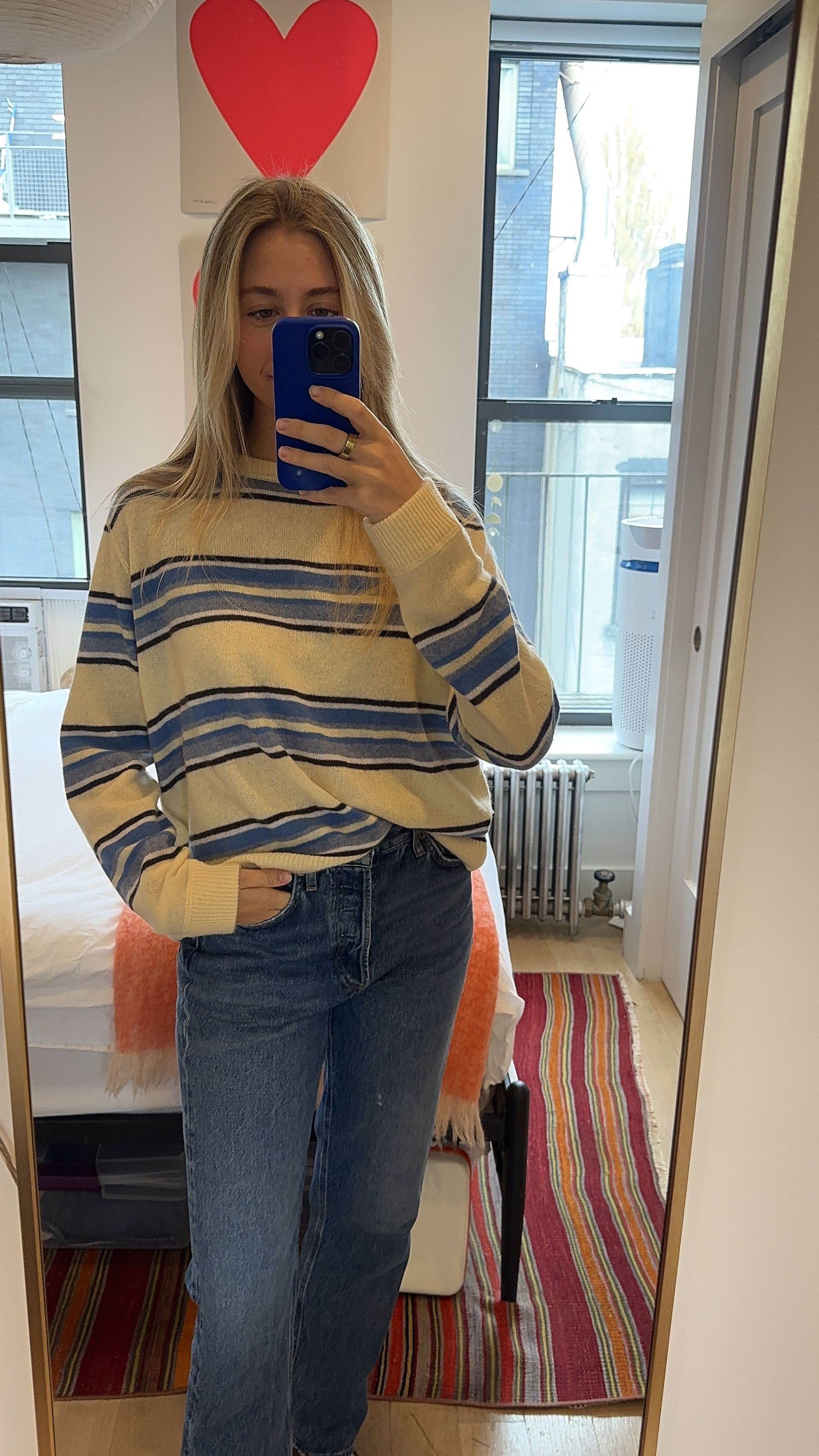 Bailey Burke in a cashmere sweater.