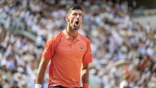 Novak Djokovic pumped at the French Open