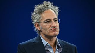 CEO of Palantir Technologies Alex Karp speaks during the World Economic Forum (WEF) annual meeting in Davos on January 20, 2026. The World Economic Forum takes place in Davos from January 19 to January 23, 2026