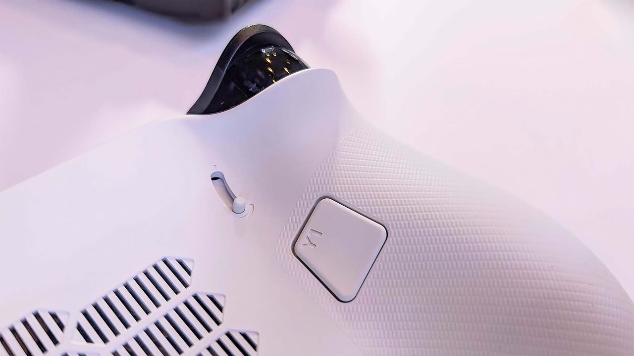 Closeup of the Legion Go S trigger switch.