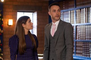 Maxine discovers that James Nightingale has sided with Eric Foster in Hollyoaks!