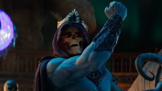 Skeletor raising his fist for the crescendo. 